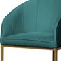 Imagem de Kit 2 Poltronas Banqueta Decorativa Base Metal Mia Veludo Azul Turquesa - LM DECOR