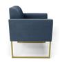 Imagem de Kit 2 Poltronas Base Industrial Dourado Marisa Suede D03 - D'Rossi