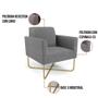 Imagem de Kit 2 Poltronas Base X Industrial Dourado Marisa Linho D03 - D'rossi Cor A26 Grafite