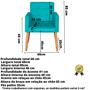Imagem de Kit 2 Poltronas cadeira com Sala de Estar Puff decorativa para Sala de Estar Recepção manicure escritório pés palito resistente