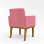 Imagem de Kit 2 Poltronas Cadeiras Decorativas Com Base Reforçada Rosa Desenho do tecido:Suede Rosa