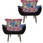 Imagem de Kit 2 Poltronas Cadeiras Decorativas Opala Suede Pés Palito para Recepção Sala de Estar Consultorio Primavera