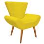 Imagem de Kit 2 Poltronas Cadeiras Decorativas Sala Emilya Suede liso Amarelo pés palito