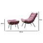 Imagem de Kit 2 poltronas costela com 2 puffs-suede rosa