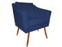 Imagem de Kit 2 Poltronas Decorativa Agatha Suede Azul Marinho Pés Madeira Ms Decor