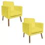 Imagem de Kit 2 Poltronas Decorativa Alfa com Pés Madeira Suede Amarelo