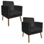 Imagem de Kit 2 Poltronas Decorativa Alfa com Pés Madeira Suede Preto