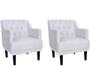 Imagem de Kit 2 Poltronas Decorativa Alice Couro Branco Pés Madeira Ms Decor