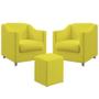 Imagem de Kit 2 Poltronas Decorativa Alya Puff Izar Sued Amarelo Aradecor