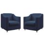 Imagem de Kit 2 Poltronas Decorativa Alya Suede Azul Marinho Aradecor