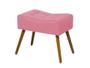 Imagem de Kit 2 Poltronas Decorativa Aurora + 1 Puff Retangular Suede Rosa Pés Madeira Mz Decor