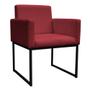 Imagem de Kit 2 Poltronas Decorativa Base De Ferro Preto Veludo Vermelho - Montanaris Decor