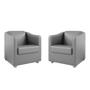 Imagem de Kit 2 Poltronas Decorativa Bia Material Sintético Cinza Dal Poz Estofados