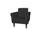 Imagem de Kit 2 Poltronas Decorativa Classic Suede Preto Pés Madeira Mz Decor