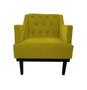 Imagem de Kit 2 Poltronas Decorativa Clássica Capitonê Couro Amarelo Pés Madeira Ms Decor