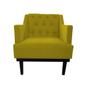 Imagem de Kit 2 Poltronas Decorativa Clássica Capitonê Suede Amarelo Pés Madeira Mz Decor