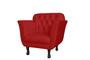 Imagem de Kit 2 Poltronas Decorativa Dália Couro Vermelho Pés Madeira Ms Decor