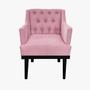 Imagem de Kit 2 Poltronas Decorativa Em Capitonê Para Sala de Visitas Classica Suede Rosa Claro LM DECOR
