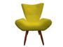 Imagem de Kit 2 Poltronas Decorativa Emilia Couro Amarelo Pés Madeira Ms Decor