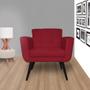 Imagem de Kit 2 Poltronas Decorativa Geovana Couro Vermelho Pés Madeira Mz Decor