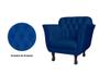 Imagem de Kit 2 Poltronas Decorativa Helena Suede Azul Marinho Pés Madeira Mz Decor