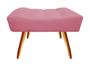 Imagem de Kit 2 Poltronas Decorativa Isis + Puff Retangular Suede Rosa Pés Madeira Ms Decor