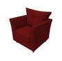 Imagem de Kit 2 Poltronas Decorativa Isis Suede Marsala Pés Madeira Ms Decor