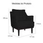 Imagem de Kit 2 Poltronas Decorativa Juliete Couro Preto Pés Madeira Mz Decor