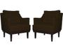 Imagem de Kit 2 Poltronas Decorativa Juliete Suede Marrom Pés Madeira Mz Decor