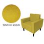 Imagem de Kit 2 Poltronas Decorativa Leticia Slim Couro Amarelo Pés Madeira Mz Decor