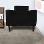 Imagem de Kit 2 Poltronas Decorativa Leticia Slim Suede Preto Pés Madeira Ms Decor