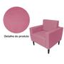 Imagem de Kit 2 Poltronas Decorativa Leticia Slim Suede Rosa Pés Madeira Mz Decor