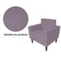 Imagem de Kit 2 Poltronas Decorativa Leticia Slim Suede Rosê Pés Madeira Mz Decor