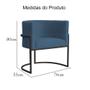 Imagem de Kit 2 Poltronas Decorativa Luana Suede Azul Royal Base Preta Ms Decor