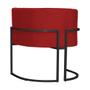 Imagem de Kit 2 Poltronas Decorativa Luana Suede Vermelho Base Preta Mz Decor