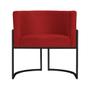 Imagem de Kit 2 Poltronas Decorativa Luana Suede Vermelho Base Preta Mz Decor