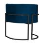 Imagem de Kit 2 Poltronas Decorativa Luana Veludo Azul Marinho Base Preta Ms Decor