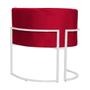 Imagem de Kit 2 Poltronas Decorativa Luana Veludo Vermelho Base Branca Ms Decor