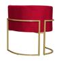 Imagem de Kit 2 Poltronas Decorativa Luana Veludo Vermelho Base Dourada Ms Decor