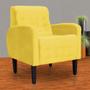 Imagem de Kit 2 Poltronas Decorativa Luiza Suede Amarelo Pés Madeira Mz Decor