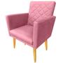 Imagem de Kit 2 Poltronas Decorativa Maitê Matelassê Suede Rosa Pés Madeira Ms Decor