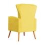 Imagem de Kit 2 Poltronas Decorativa Melinda Suede Amarelo Pés Madeira Ms Decor