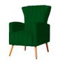 Imagem de Kit 2 Poltronas Decorativa Melinda Suede Verde Pés Madeira Mz Decor