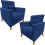 Imagem de Kit 2 Poltronas Decorativa MMS50T Azul Marinho 