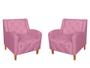 Imagem de Kit 2 Poltronas Decorativa Munique Suede Rosa Pés Madeira Mz Decor