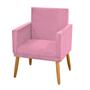 Imagem de Kit 2 Poltronas Decorativa Nina CR suede rosa para quarto
