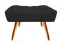 Imagem de Kit 2 Poltronas Decorativa Nina + Puff Retangular Suede Preto Pés Madeira Ms Decor