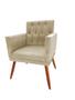 Imagem de Kit 2 Poltronas Decorativa Nina Retro Recepção Sala de Estar Suede Botão Cristal Pés Palitos Bege Ec Móveis