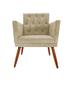 Imagem de Kit 2 Poltronas Decorativa Nina Retro Recepção Sala de Estar Suede Botão Cristal Pés Palitos Bege Ec Móveis