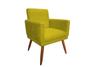 Imagem de Kit 2 Poltronas Decorativa Nina Riscado Suede Amarelo Pés Madeira Ms Decor